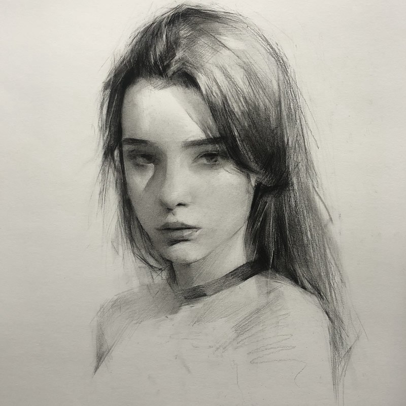 素描头像新篇，自信笔触下的成长风采